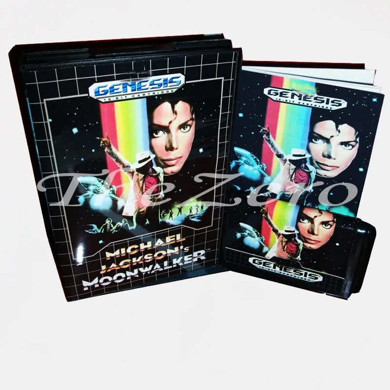 Video Conso Michael Jackson's Moonwalke With Box and Manual Book for 16 bit Megadrive Video Game Card MD for Genesis mortal