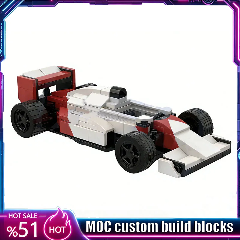 186Parts Vintage Open Wheel Racing Vehicle Model MOC Building Blocks Brick Diy Assembly Puzzle Educational Toy Collection Gifts