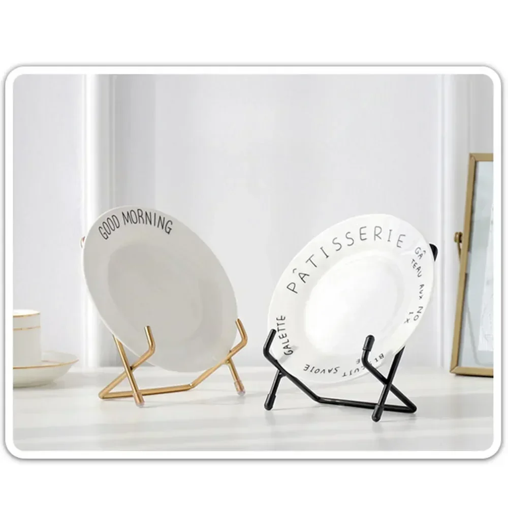 Iron Art  Magazine Display Stand Dish Rack Plate Bowl Picture Frame Photo Book Pedestal Holder Home Decoration Storage Ornaments