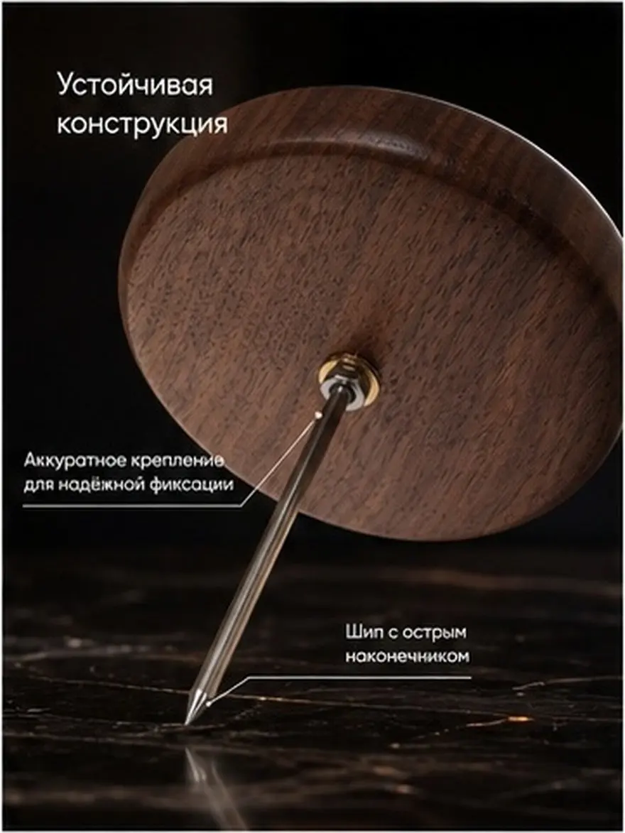 Sturdy Wood Base Receipt Holder Spike for Bills Tickets Checks Notes Files Desktop Organizer in Office Restaurant Bar Diner Home