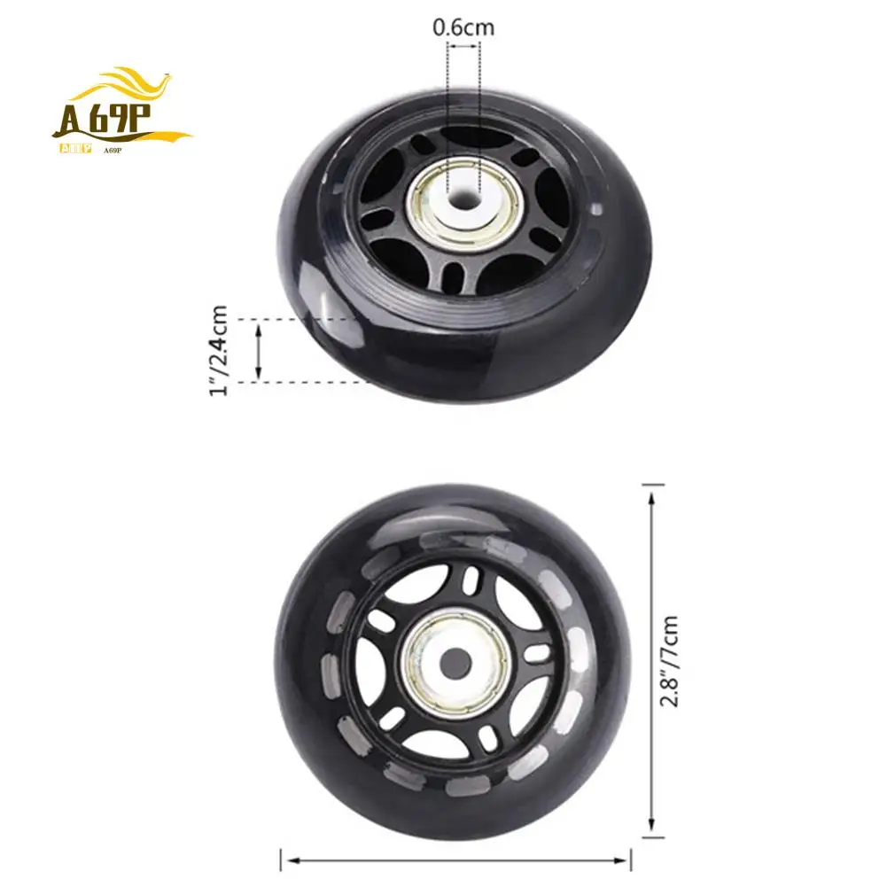 

A69P-4 шт. роликовые коньки, немигающее колесо, колесо для коньков, 70X24 мм, подшипник, аксессуары для коньков, нескользящие