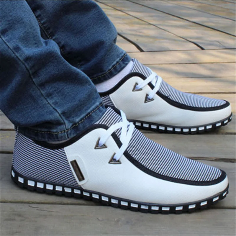 Fashion New Men Casual Shoes Lace-Up Hard-Wearing Male Footwear Men Summer Breathable Shoes Leisure Men Driving Sneakers