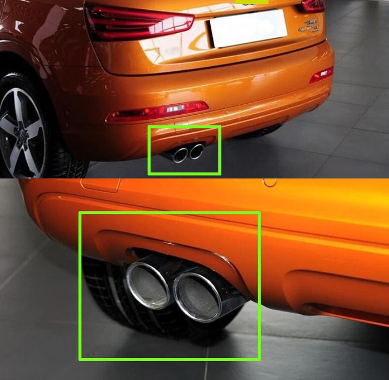 

Наконечник глушителя выхлопной трубы из нержавеющей стали для AUDI Q3 2013-2015, автомобильные аксессуары, наклейки