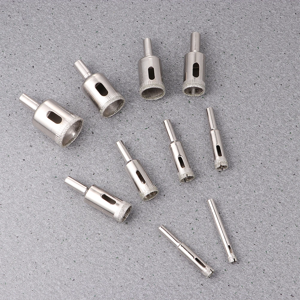 

2Set Emery Glass Drilling Bit Kit 10 Sizes Multi-Purpose Hole Opener Bits Diamond Drill for Tile Marble Ceramic