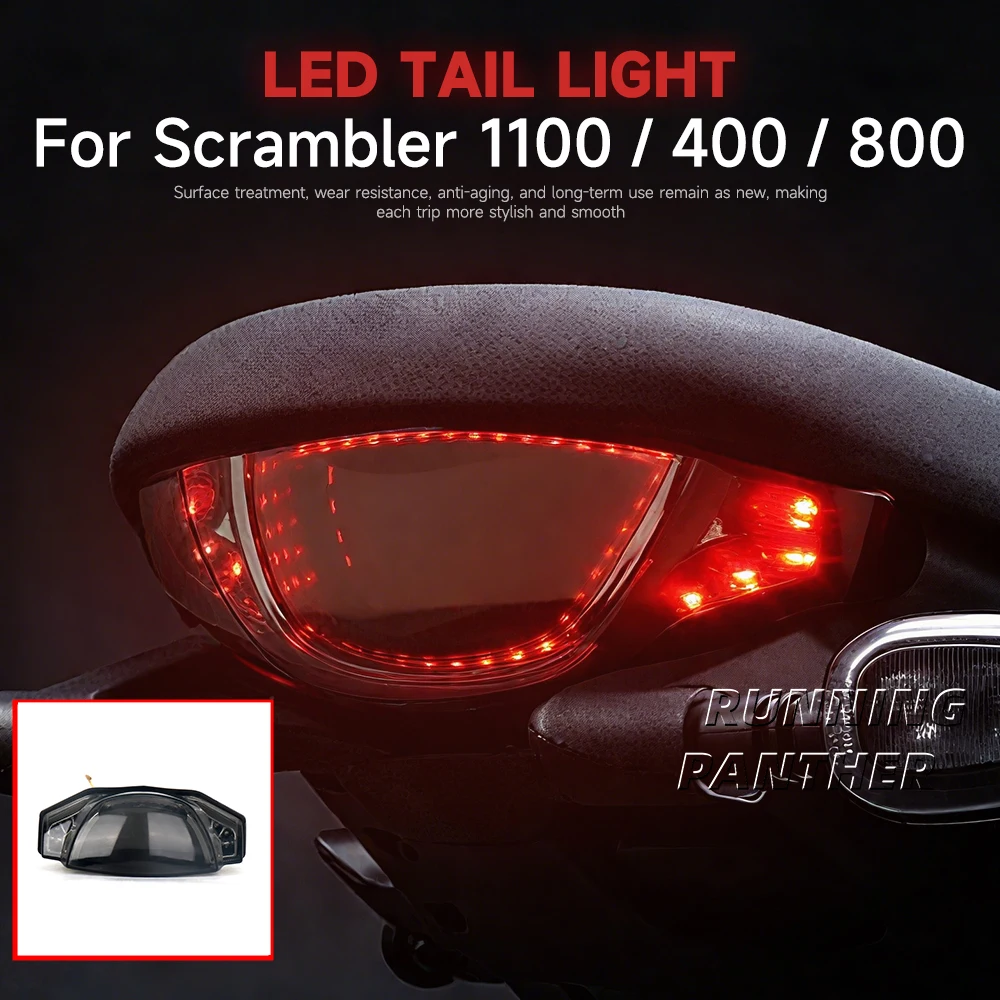 

New Motorcycle Plug and Play Rear LED Brake Taillight Turn Signals Accessories NEW For Ducati Scrambler 400 800 1100