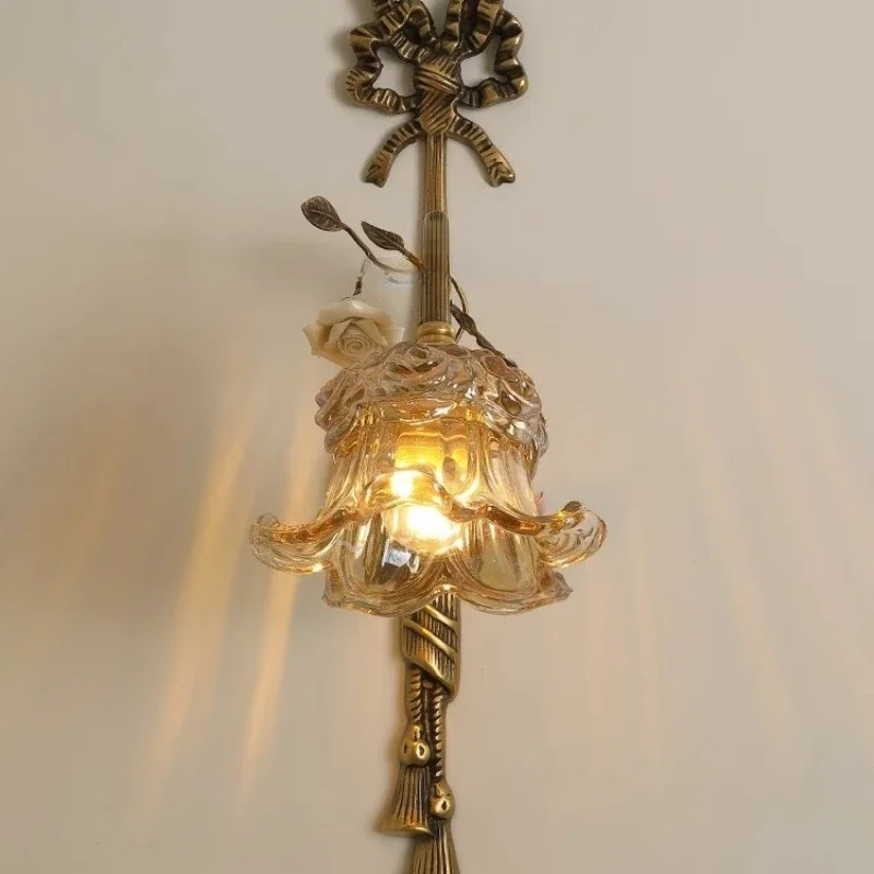 

Pastoral aisle wall lamp, light luxury high-end living room, background wall bedroom bedside lamp