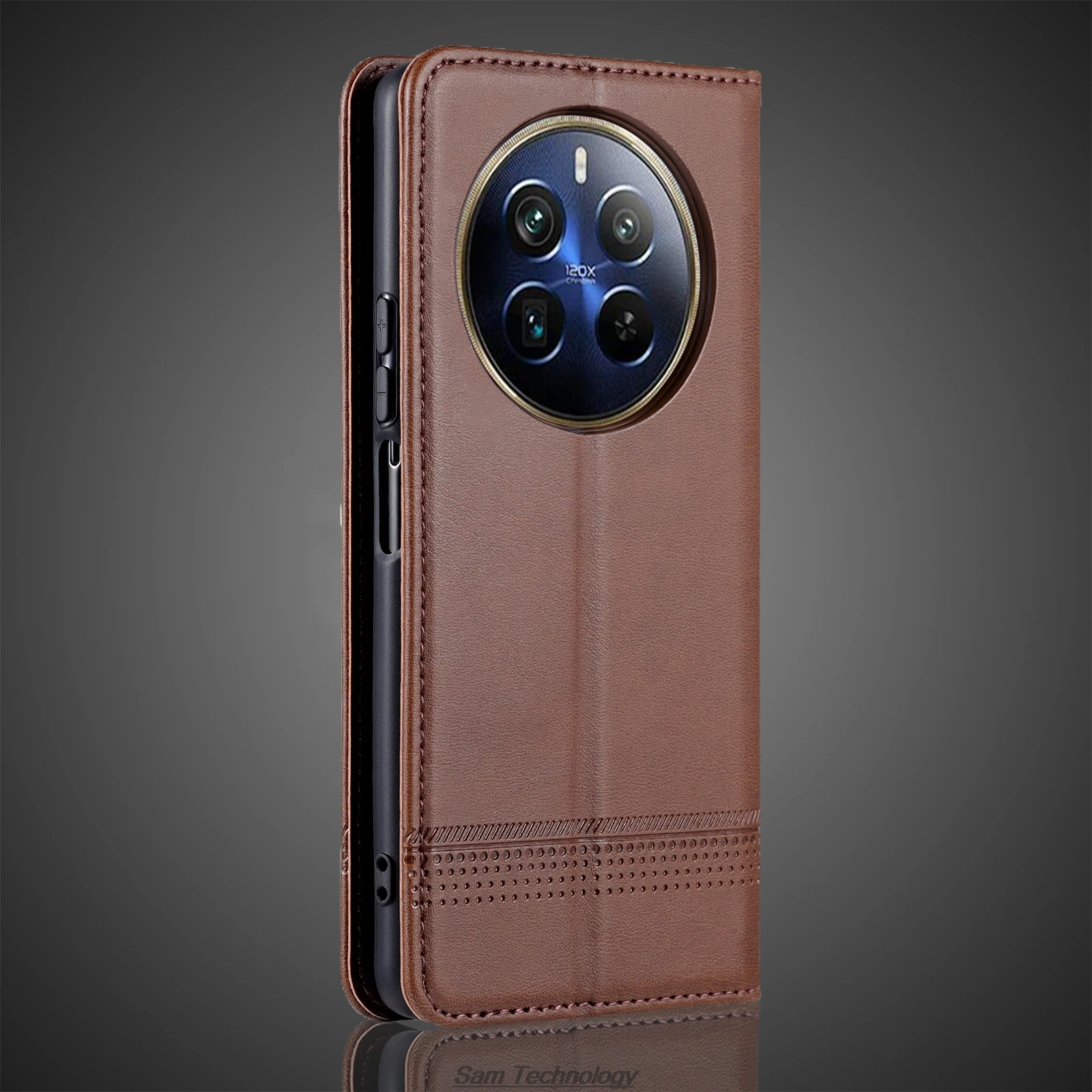 Magnetic Adsorption Leather Fitted Case for OPPO Realme 12 Pro plus / Realme12 Pro+ Flip Cover Protective Case Capa Fundas Coque