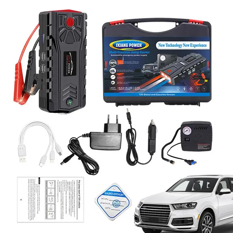 

99900mAh Booster for Car Auto Jump Starter Mobile Power-Up Battery Starter Powerful Portable Power Station Outage 4 USB Ports