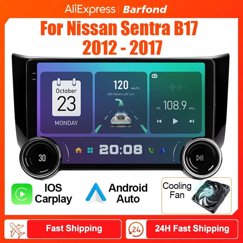 Barfond For Nissan Sentra B17 2012 - 2017 Car Radio Multimedia Video Player Navigation stereo GPS Android 13 2din dvd