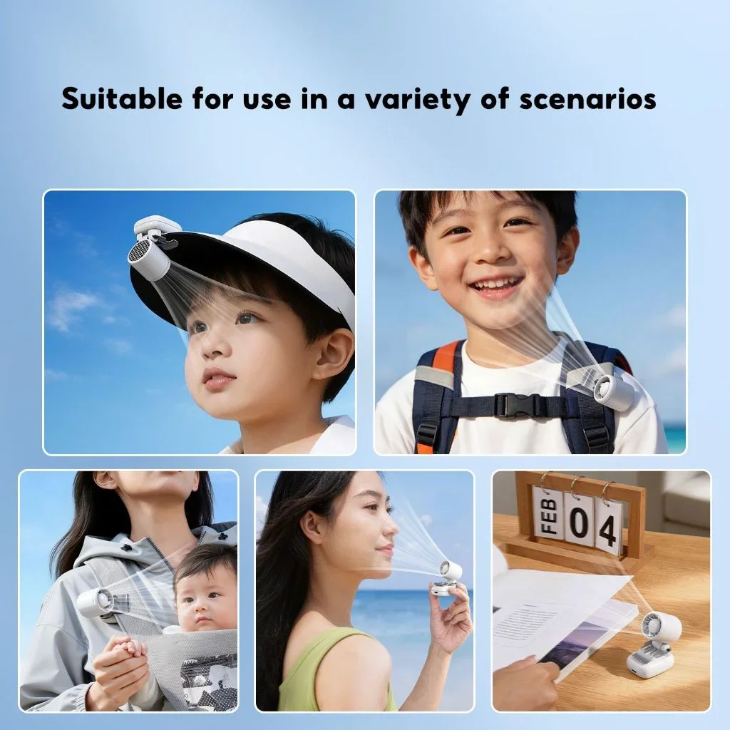 Tragbarer Clip-on Ventilator Für Kappen Akku Betrieb Leise_voghion.com