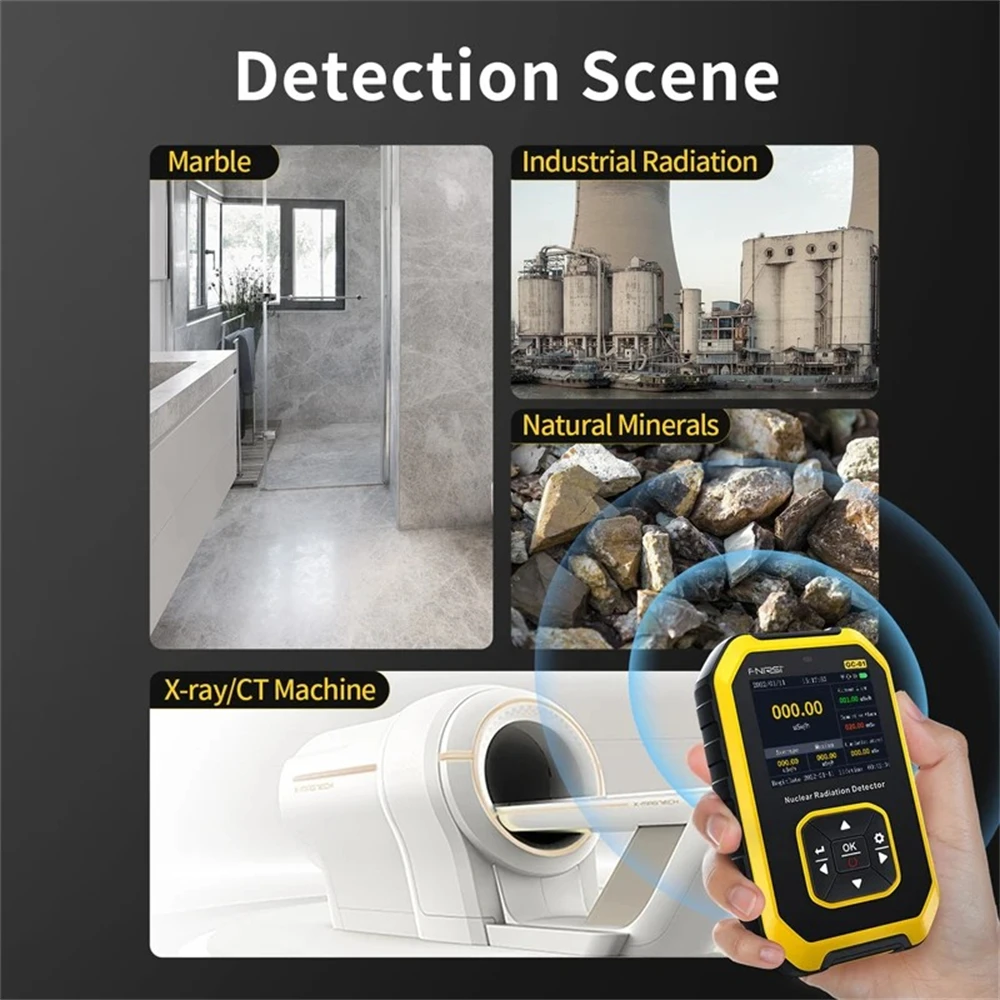Imagem -04 - Detector de Radiação Nuclear Dosímetro Pessoal Contador Geiger Major Raio x Raio Beta Raio Beta Mármore Testador de Radioatividade Gc01