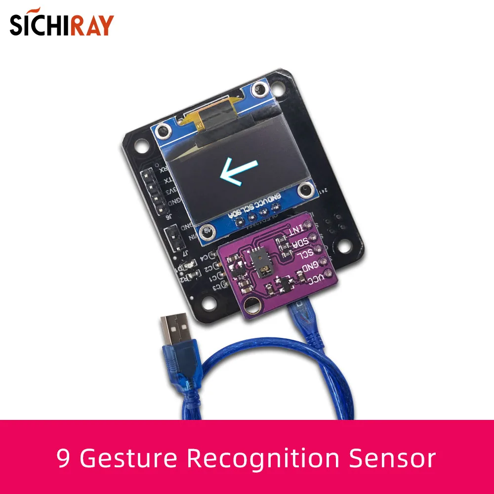 Integrated Gesture Recognition 9 Gestures Response Sensor USB or 5V power supply  for Arduino