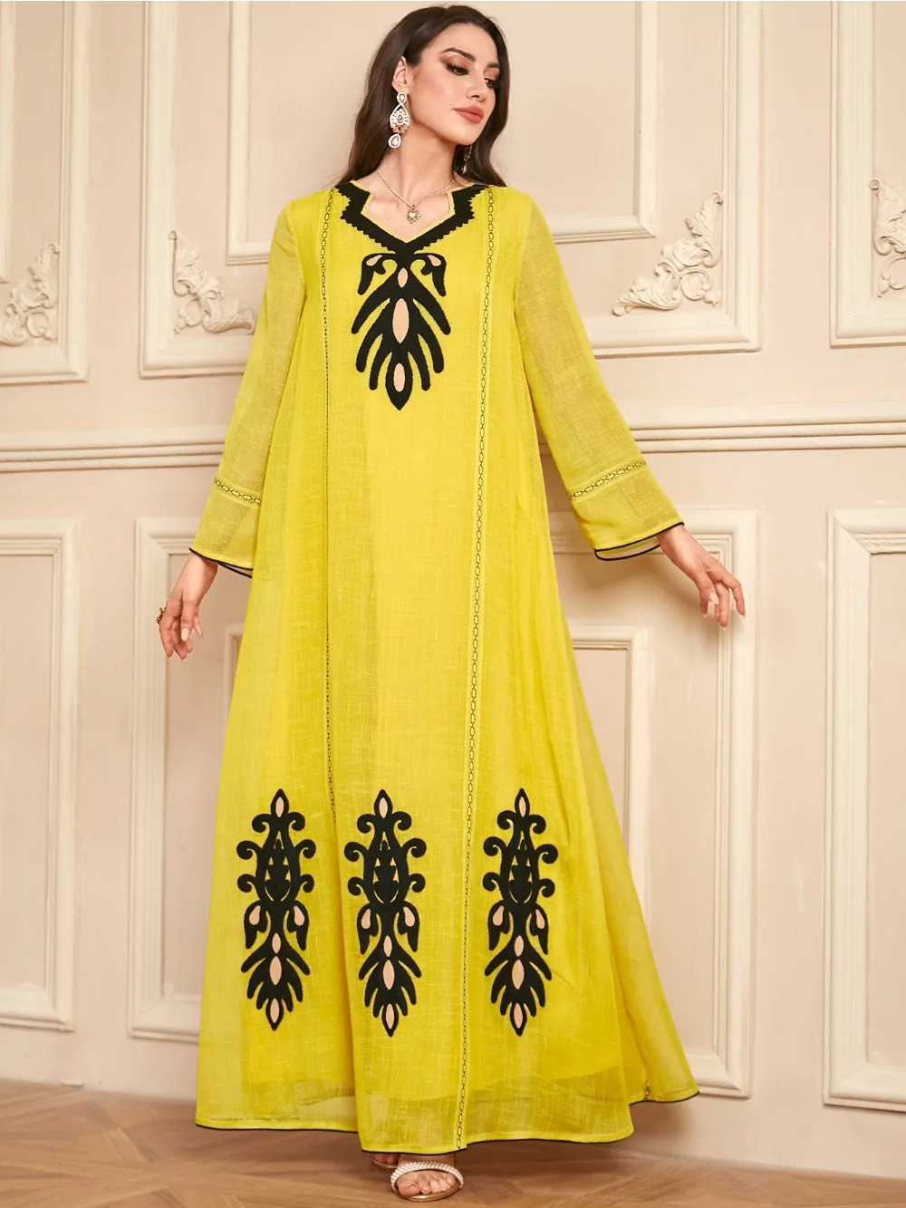 Ramadan Morocco Embroidery Dress for Women Muslim Party Dresses Abayas Jalabiya Dubai Eid Islam Vestidos Saudi Arab Long Robe
