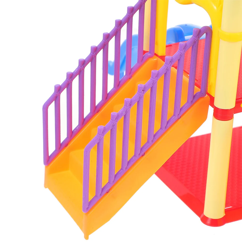 2 Pcs Miniature Slide Toys Child Baby Decorations for Home Playground Equipment Children Playing House Models Abs Kids