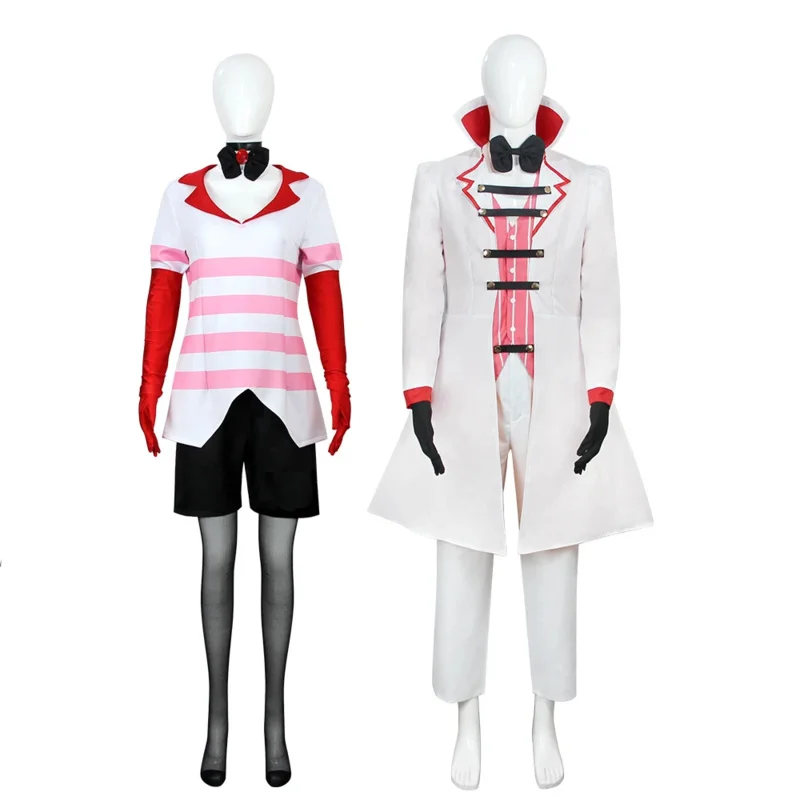 Anime Lucifer Cosplay Hazbin Cartoon Mantel Weste Fliege Kostüm Outfits Jungen Männer Erwachsene Halloween Karneval Party Verkleidung Rollenspiel