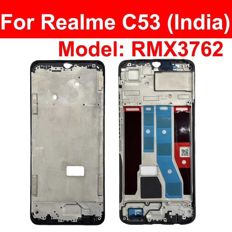 For Realme C51 C53 C55 C63 C65 C67 4G 5G Front LCD Frame Cover LCD Housing Holder Bezel Case Flex Repair Parts