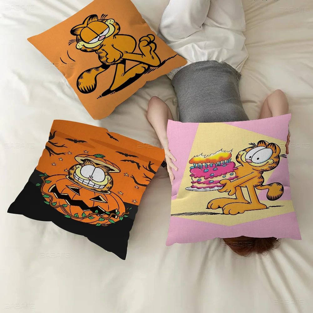 Cute G-Garfield Cartoon Cushion Cover Inches Farmhouse Decor Home Throw Pillow Covers For Couch Decorations