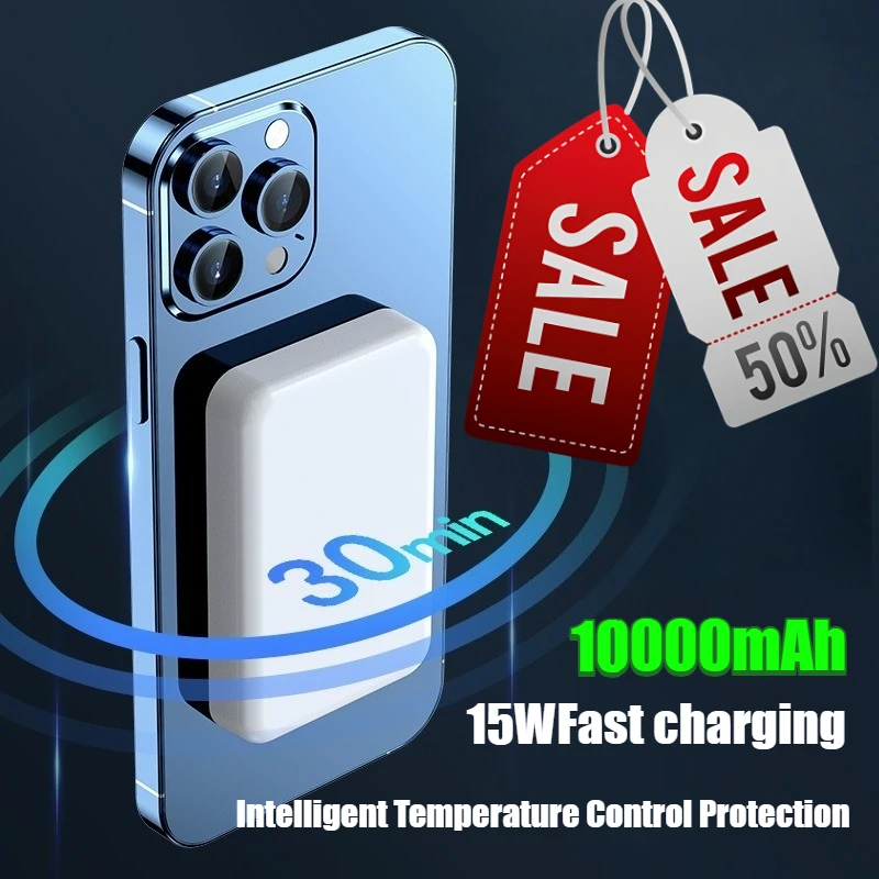 15W 10000mAh Fast Charging Wireless Power Bank