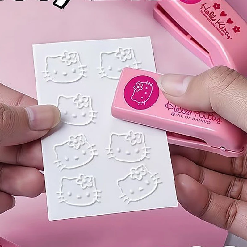 

Sanrio Hello Kitty Stapler Embosser Metal Embossing Punch Kawaii Student Notebook Stamp Embosser School Supplies Christmas Gifts