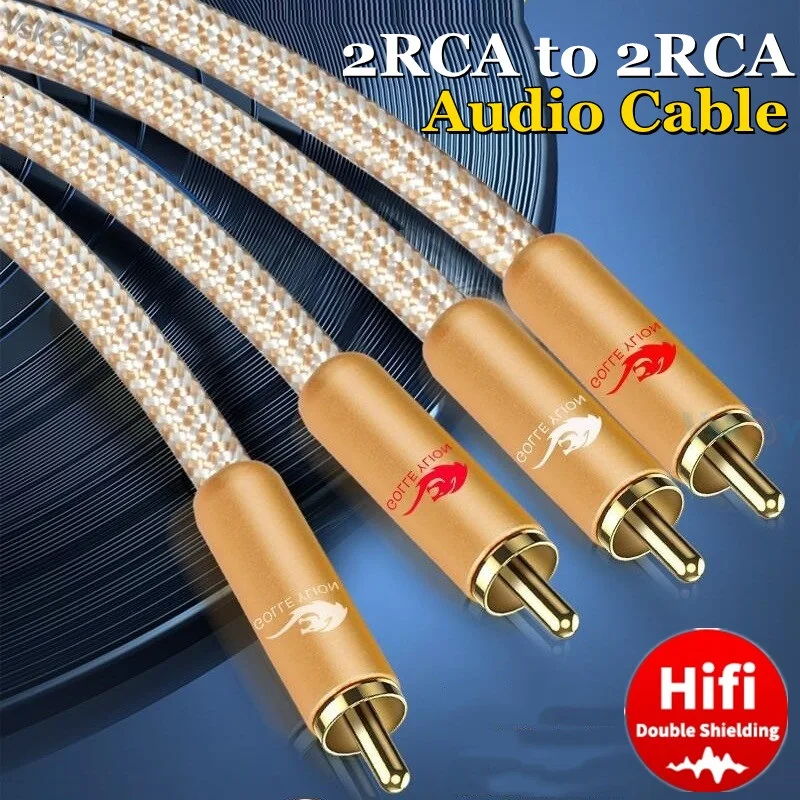 

Hifi Audio Cable Dual RCA to 2 RCA Male for Amplifier Speaker TV DVD CD Home Theater Stereo Phono Shielded Cords 2m 3m 5m