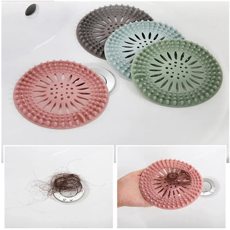 Filtro de pelo para fregadero, colador antibloqueo para bañera, ducha, tapón para drenaje de suelo, tapón desodorante de cocina de silicona, accesorios de baño