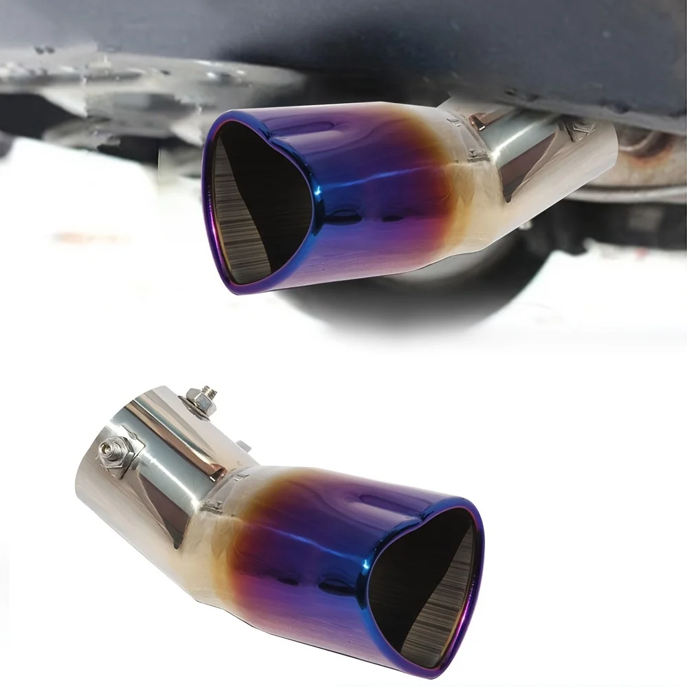 63mm Universal Car Exhaust Muffler Heart Shaped Single Out Tip Stainless Steel Pipe Chrome Exhaust Tail Muffler Tip Pipe