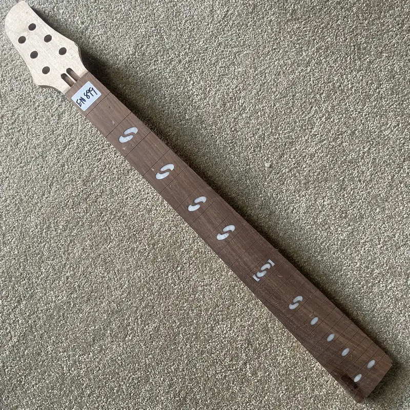 EN899  Custom Order 6 Strings Electric Bass Neck Semi Finishing No Frets No Paints Surface Dirty and Damages for Replace DIY