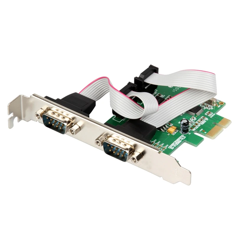 

Top Deals PCI Express 2 Ports Serial Card RS232 Com Db9 Controller Card PCI-E 1.0 X 1 WCH382 Chip With Low Profile Bracket