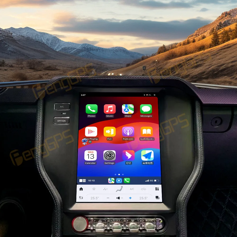 

9,7-дюймовый автомобильный радиоприемник CarPlay Android 13 для Ford Mustang 2015-2021, мультимедийный плеер с сенсорным экраном, GPS-навигация, головное устройство DSP