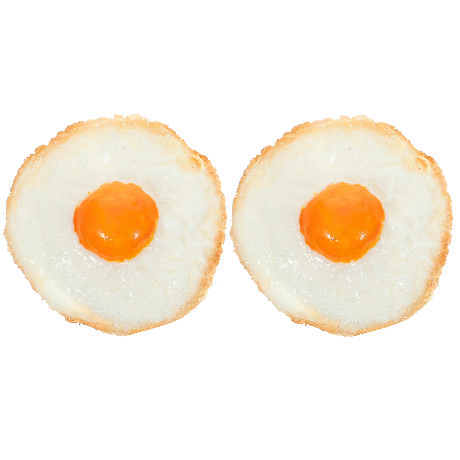 4 Pcs Simulated Omelette Model Egg Props Poached Sun Western Food Sample Room Decoration Fake Toys 2pcs (resin Omelette)