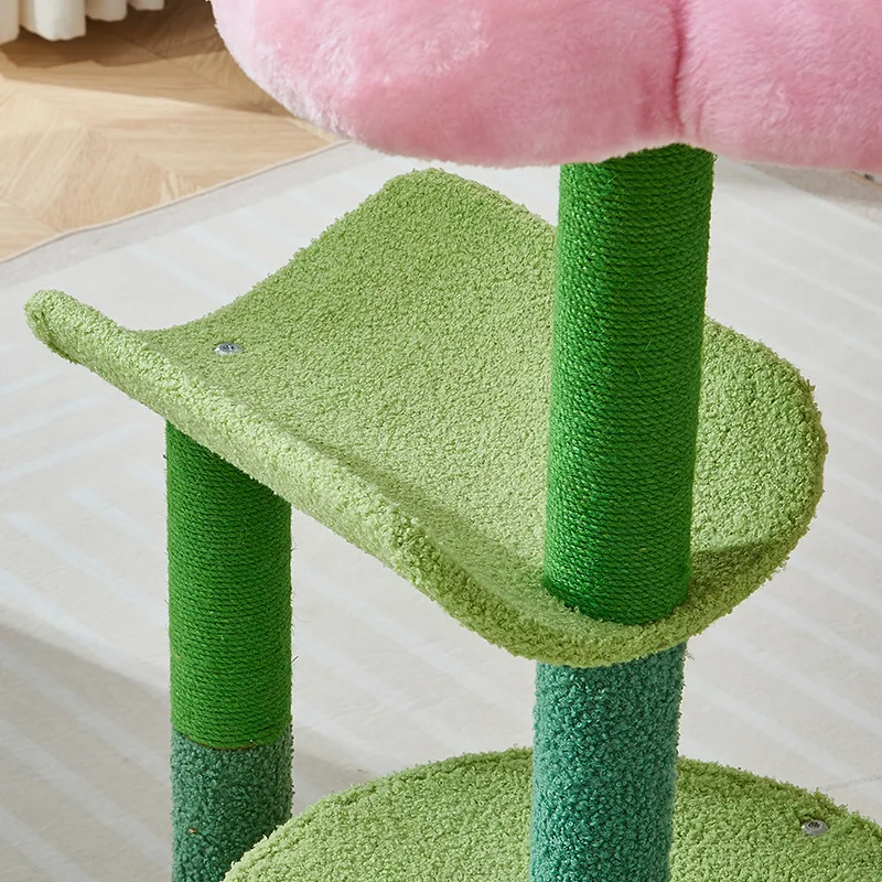 Flower Cat Tree Multi-Level Cat Tower with Sisal Covered Scratching Posts Cat Tree Cat Condo with Hanging Toys