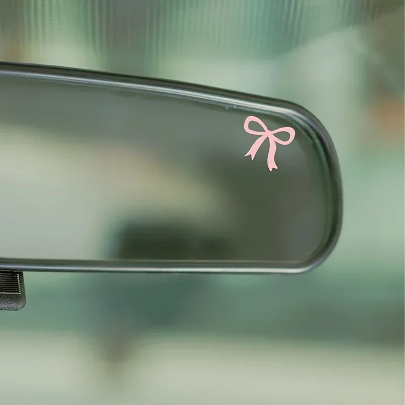 4PCS/SET  Eye - Catching Bow Car Sticker, Cute Aesthetic, Perfect for Car Rearview Mirror, Backpack, Mirror Embellishment