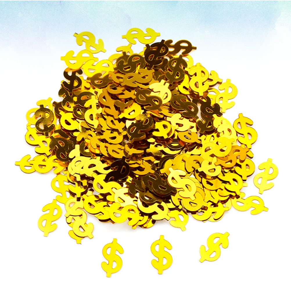

100pcs Dollar Shaped Confetti Glitter Plastic Party Supplies For Christmas Birthday Diy Scrapbook Balloon Decoration Table