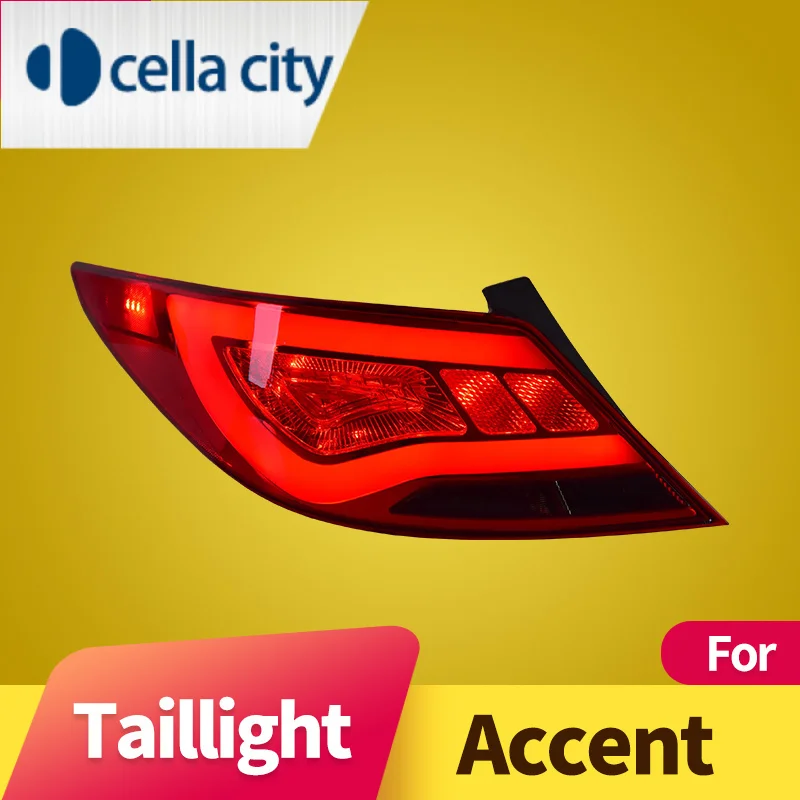 Taillight Assembly For Hyundai Accent 2010-2013 Hyundai Solaris LED Running Light Brake Light Turn Signal LED Taillamp