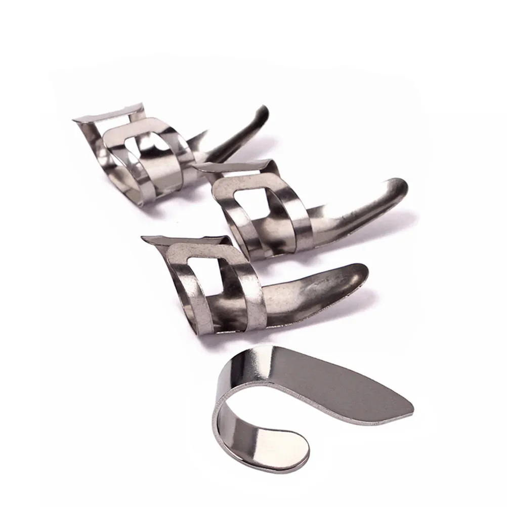 

4Pcs Silver Stainless Steel Guitar Thumb Finger Picks Ultra Thin Lightweight Professional Playing Bass Collection