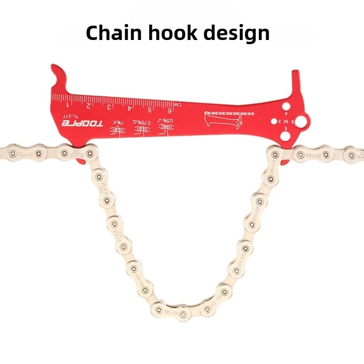 Bicycle Chain Wear Indicator Ruler Repair Tool Stainless Steel Mountain Road Bike Chain Gauge Measurement Checker Screw Diameter image 5