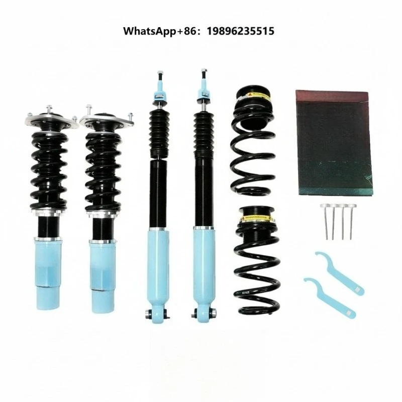 Track Pillowball Top Mount Suspension Coilover Shock Absorbers 4-Piece Full Kit 1 Year