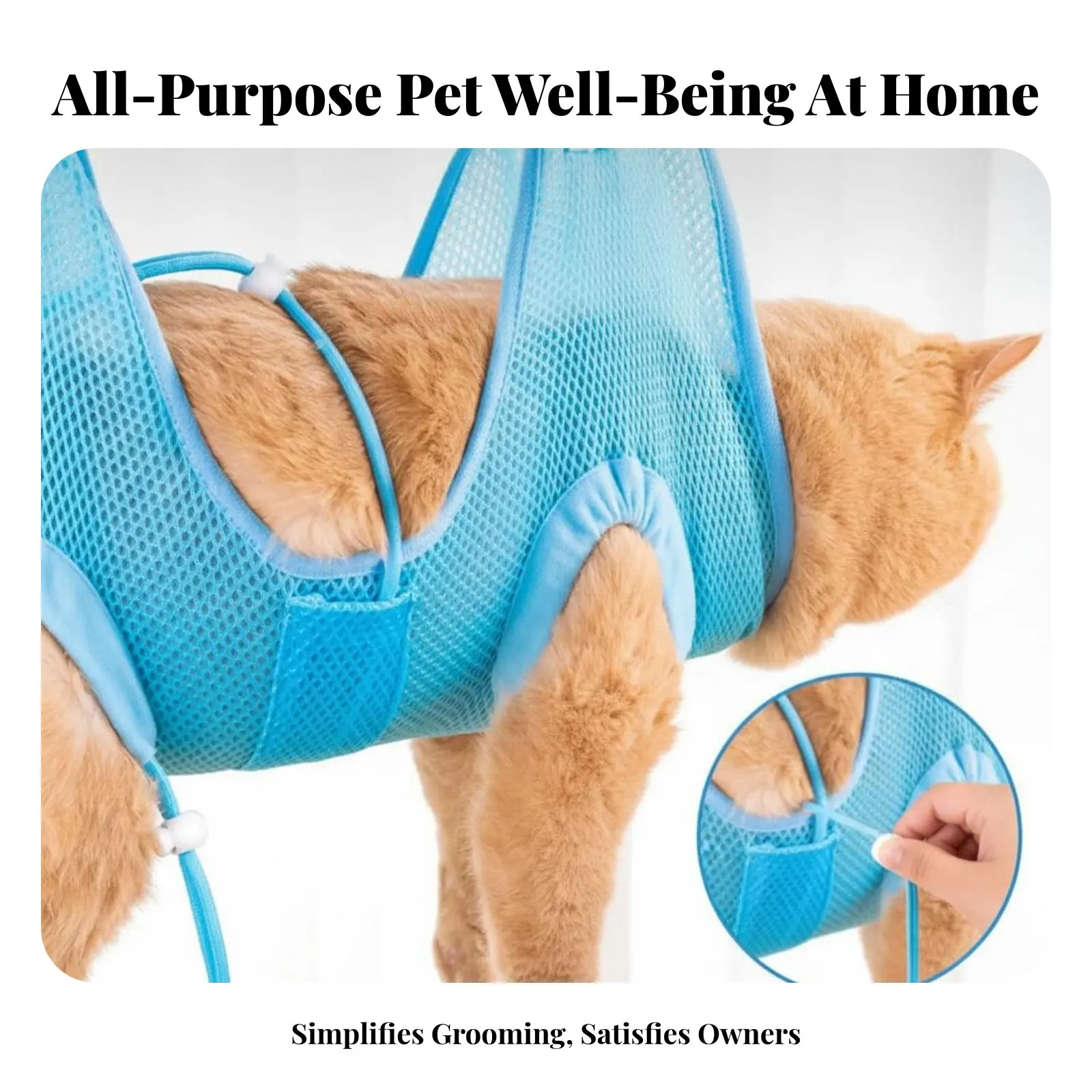 Pet Grooming Restraint Breathable Mesh Hanging Pet Restraint Easy to Use Skincomfortable for Small Dog Owners, Veterinarians