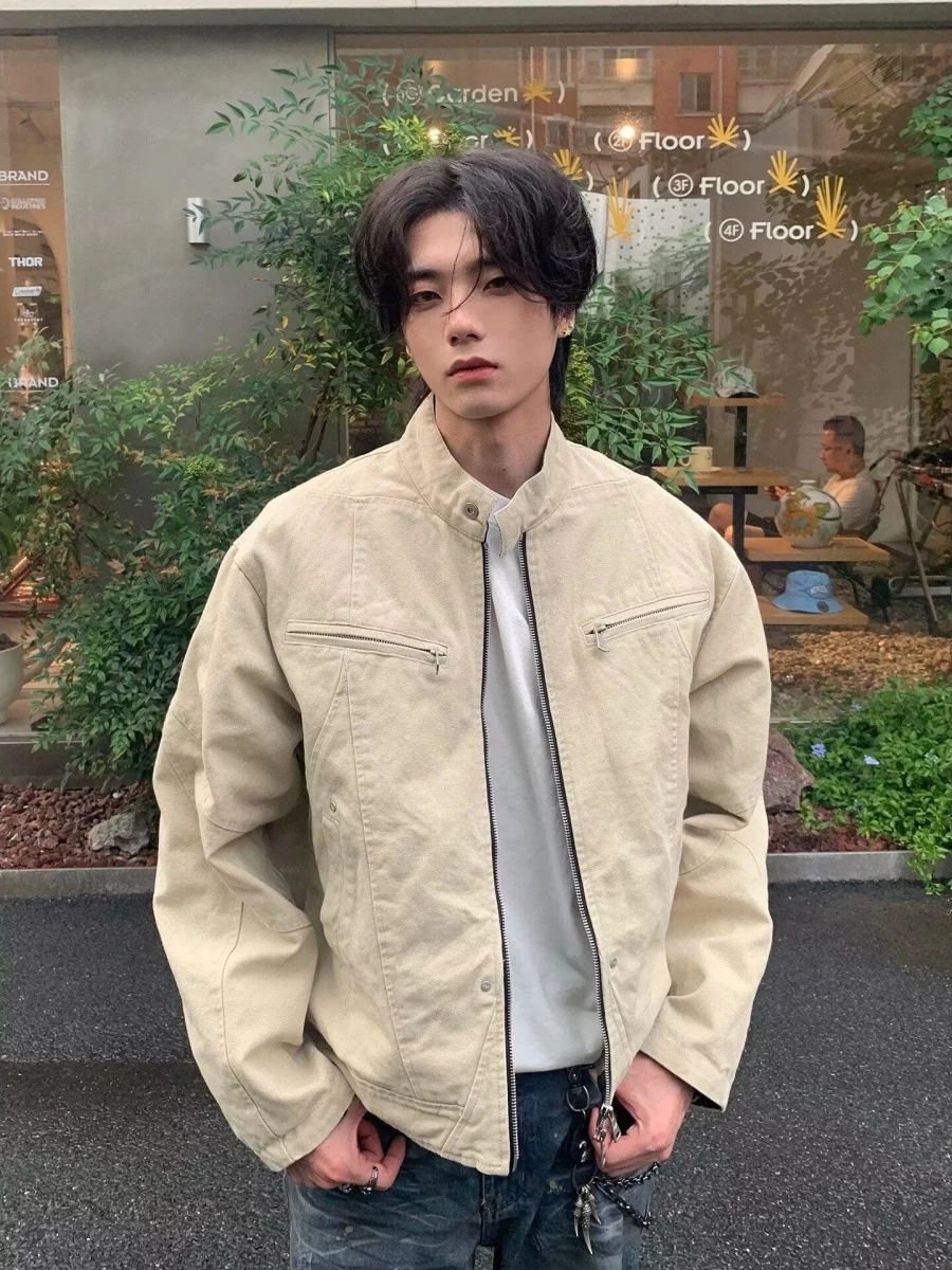 

Cleanfit Harrington Jaet Men's Spring Autumn American Retro Workwear Jaet Stand Collar Baseball orm Stand Fit