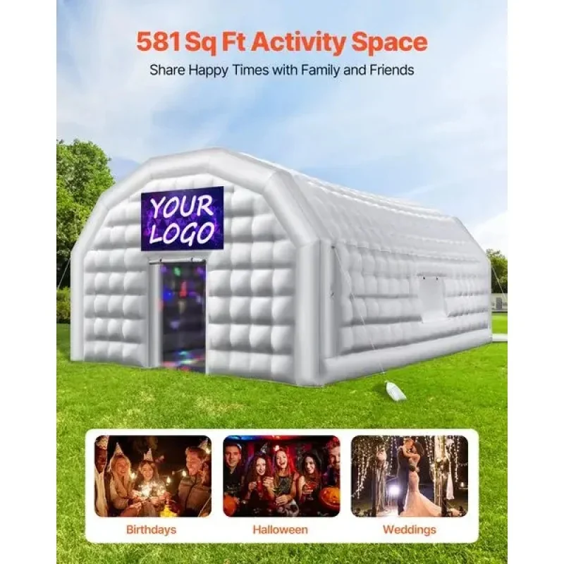Easyinstall Infla Nightclub 29.5X19.7X13.1 Ft Large Blow Up Party Tent With 1100W Blower Sandbag Outdoor Indoor Travel