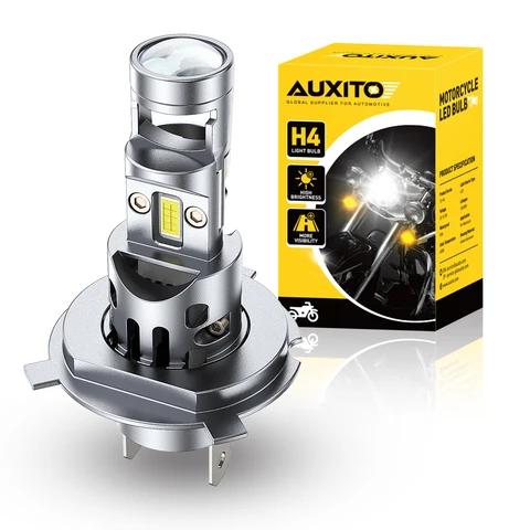 AUXITO 1 шт. мотоциклетные светодиодные фары H4 HD LENS дальнего ближнего света HB2 светодиодные фары для мотоцикла с охлаждающим вентилятором 12 В 10000LM