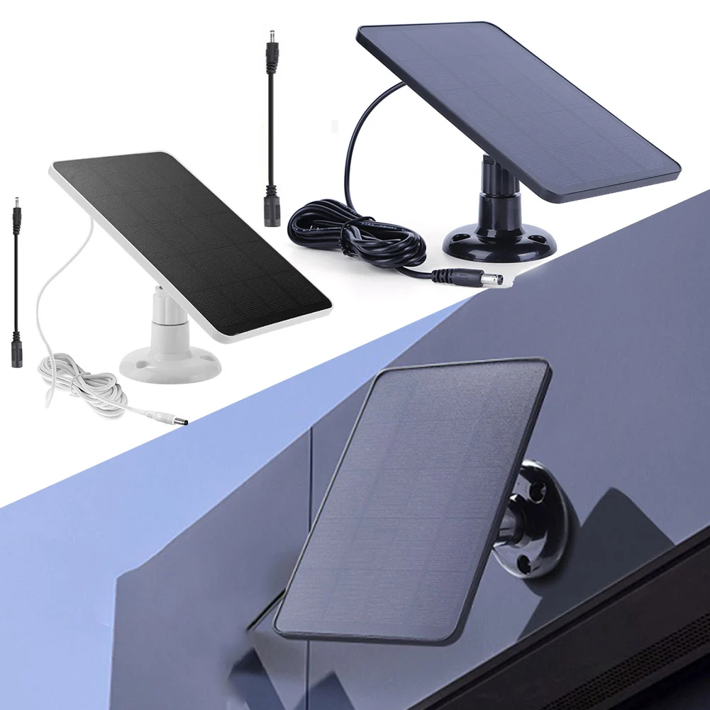 1Pc 4W 5V Monocrystalline Solar Panel 360 Adjustable For Ring Doorbell Security Camera Power Supply Charging Kit