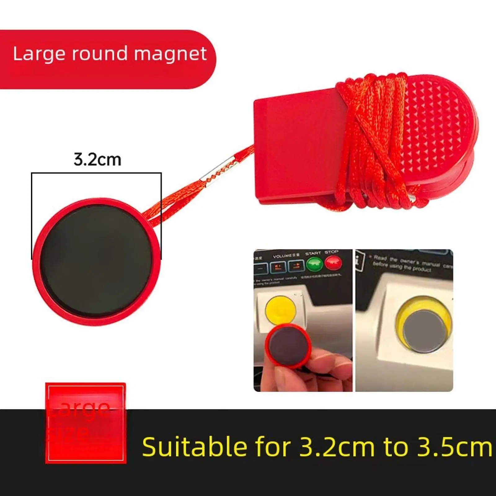 High Compatibility Treadmill Safe Key Universal Magnet Clip Emergency Stop Switch for Home Gym Sports Workout