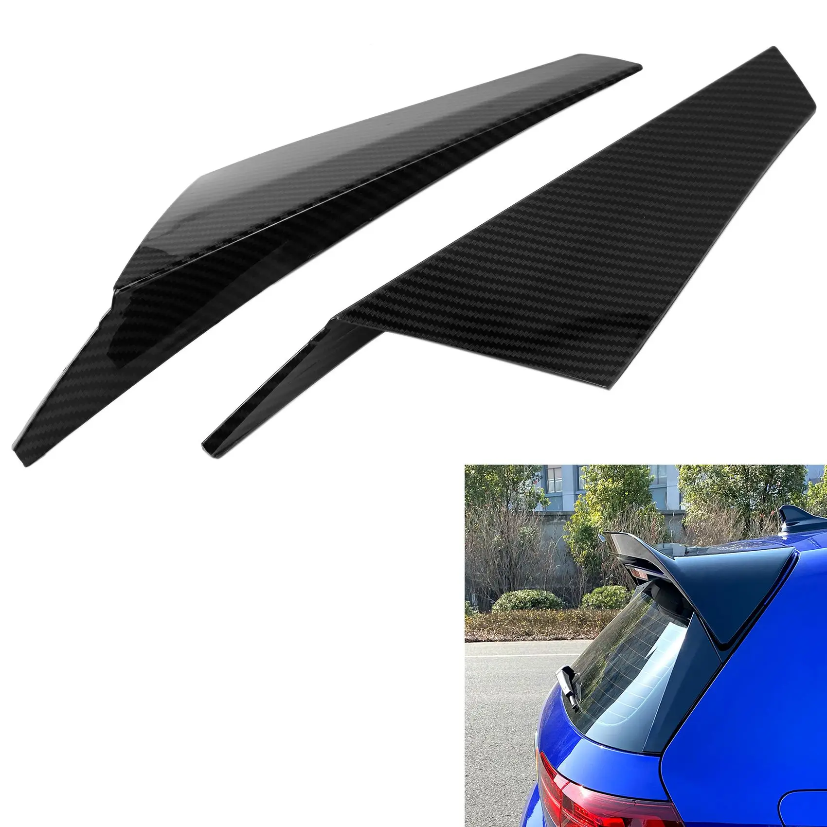 Carbon Fiber Vertical Rear Window Side Spoiler Wing for Golf 8 MK8 2020 2021 Auto Rear Window Mirror Tail