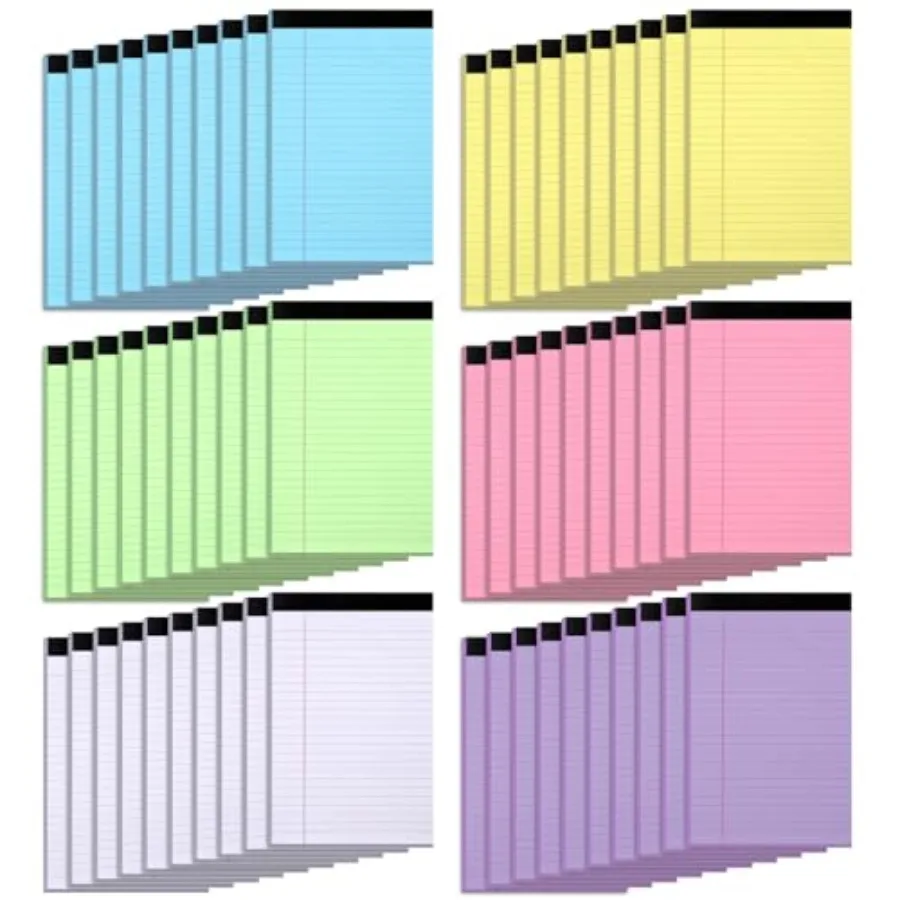 

60 Pack Small Note Pads 5x8 Notebook College Ruled Legal Pads Color Notepads - 30 Sheets Notepad College Ruled Small Writing Pa