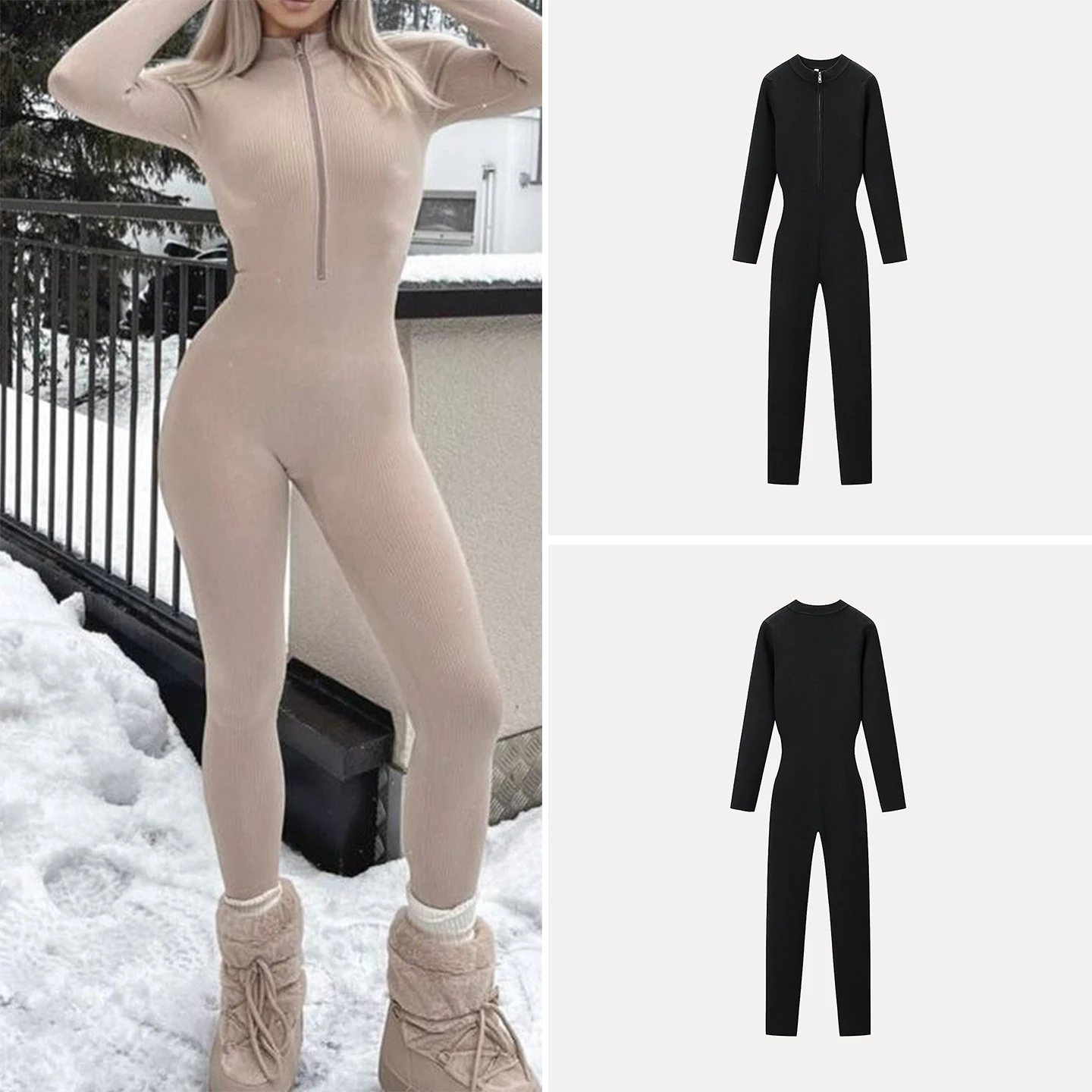 

Зима 2025 года, новый женский модный сексуальный тонкий цельный костюм, длинные брюки с высокой талией, прямой крой, высокая талия, эксклюзив в Интернете