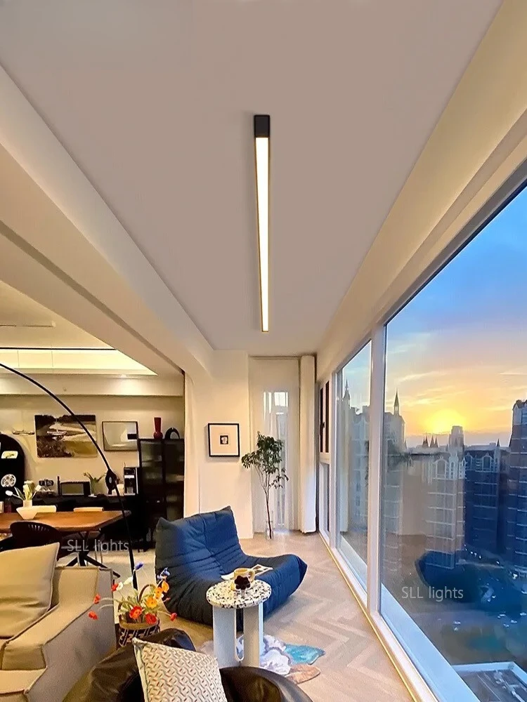 Modern Minimalist Nordic Solid Wooden Long Strip LED Home Ceiling Lights Creative Lamps for Children's Room Decoration Chandelie