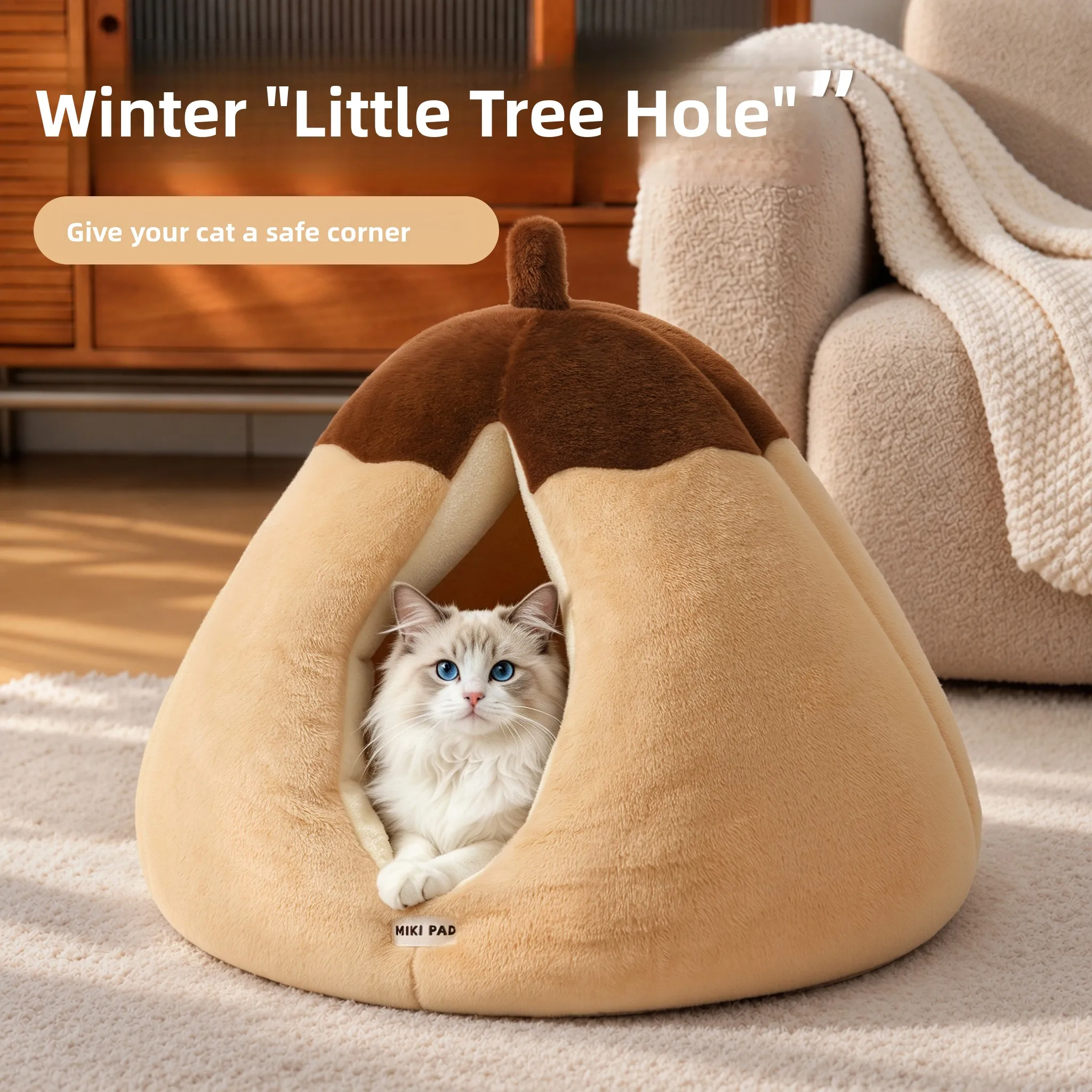Thickened Full-Closed Winter Warm  House Chicken Butt  Nest Secure Feeling  Sleeping Bag Pet  Cave Multi-Scenario...