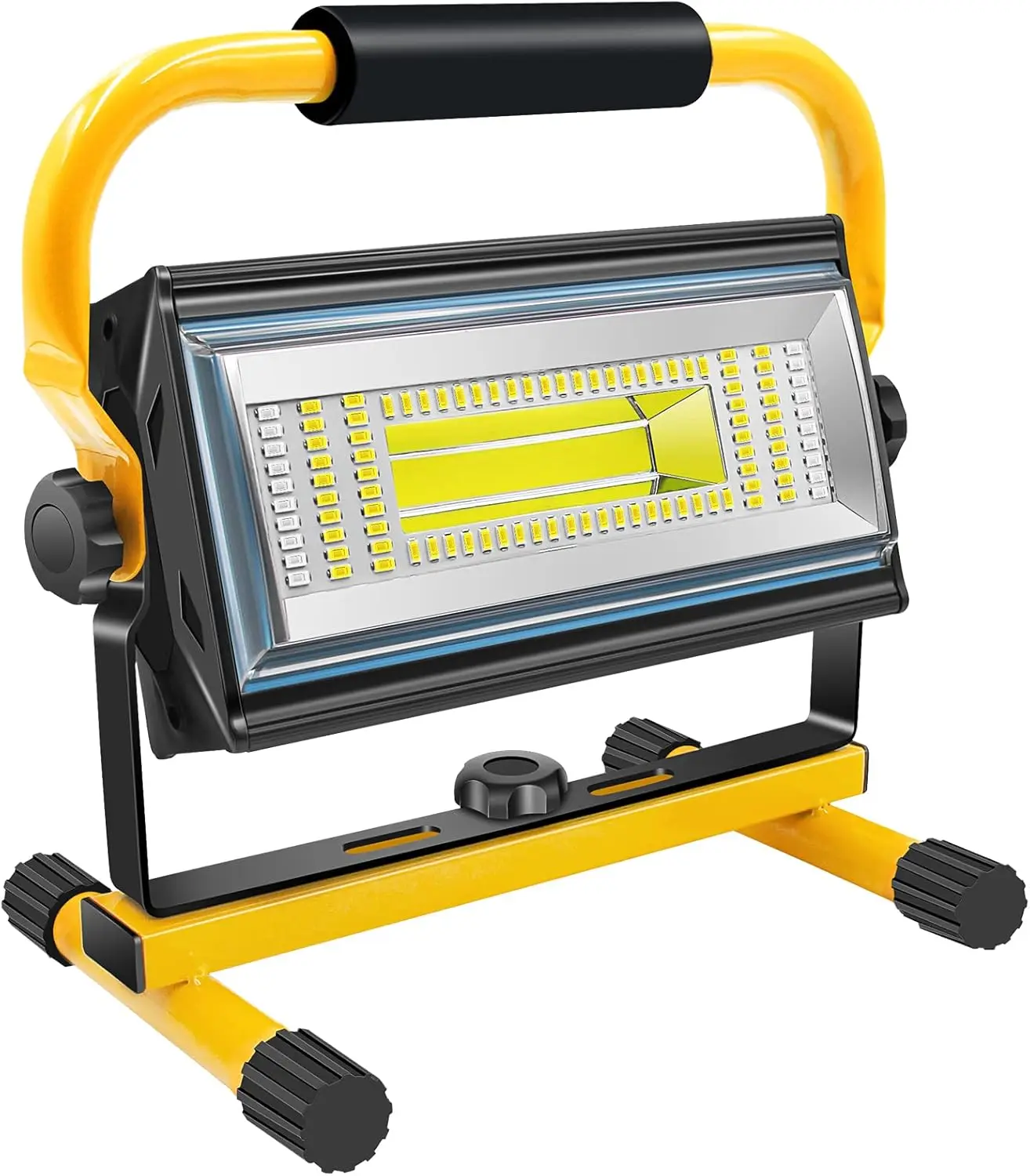 

100W COB Rechargeable Work Light, 7000LM Cordless LED Work Lights, Waterproof Portable Flood Light with Stand for Outdoor