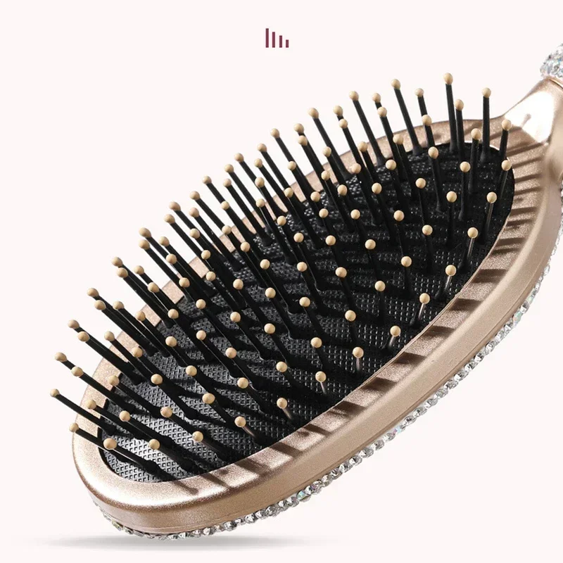 Sparkling Rhinestones Comb Portable Travel Massage Hair Comb Anti-static Detangling Hairbrush Hairdressing Bling Beauty Tool